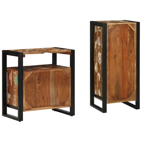 vidaXL Bathroom Furniture Set 2 pcs Multicolour Solid Reclaimed Wood