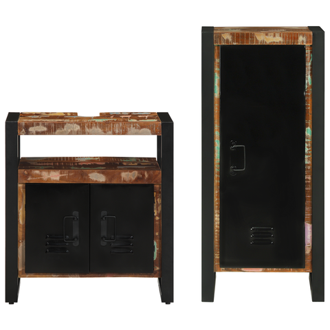 vidaXL Bathroom Furniture Set 2 pcs Multicolour Solid Reclaimed Wood