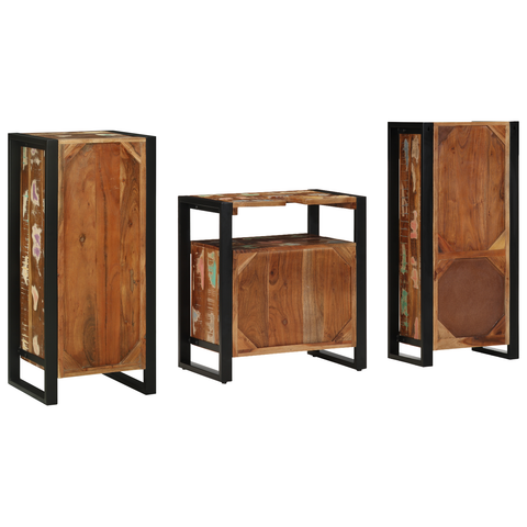 vidaXL Bathroom Furniture Set 3 pcs Multicolour Solid Reclaimed Wood