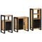 vidaXL Bathroom Furniture Set with Shelf 3 pcs Brown Solid Mango Wood