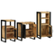 vidaXL Bathroom Furniture Set with Shelf 3 pcs Brown Solid Mango Wood