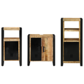 vidaXL Bathroom Furniture Set with Shelf 3 pcs Brown Solid Mango Wood