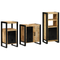 vidaXL Bathroom Furniture Set with Shelf 3 pcs Brown Solid Mango Wood