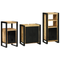 vidaXL Bathroom Furniture Set with Shelf 3 pcs Brown Solid Mango Wood