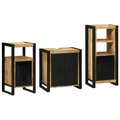 vidaXL Bathroom Furniture Set with Shelf 3 pcs Brown Solid Mango Wood