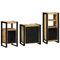 vidaXL Bathroom Furniture Set with Shelf 3 pcs Brown Solid Mango Wood