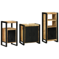 vidaXL Bathroom Furniture Set with Shelf 3 pcs Brown Solid Mango Wood