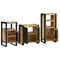 vidaXL Bathroom Furniture Set with Shelf 3 pcs Brown Solid Mango Wood