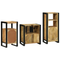 vidaXL Bathroom Furniture Set with Shelf 3 pcs Brown Solid Mango Wood