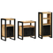 vidaXL Bathroom Furniture Set with Shelf 3 pcs Brown Solid Mango Wood