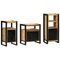 vidaXL Bathroom Furniture Set with Shelf 3 pcs Brown Solid Mango Wood