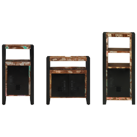 vidaXL Bathroom Furniture Set 3 pcs Multicolour Solid Reclaimed Wood