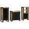 vidaXL Bathroom Furniture Set with Shelf 3 pcs Brown Solid Mango Wood
