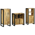 vidaXL Bathroom Furniture Set with Shelf 3 pcs Brown Solid Mango Wood