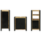 vidaXL Bathroom Furniture Set with Shelf 3 pcs Brown Solid Mango Wood