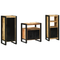 vidaXL Bathroom Furniture Set with Shelf 3 pcs Brown Solid Mango Wood