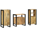 vidaXL Bathroom Furniture Set with Shelf 3 pcs Brown Solid Mango Wood