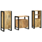 vidaXL Bathroom Furniture Set with Shelf 3 pcs Brown Solid Mango Wood