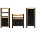 vidaXL Bathroom Furniture Set with Shelf 3 pcs Brown Solid Mango Wood