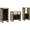 vidaXL Bathroom Furniture Set with Shelf 3 pcs Brown Solid Mango Wood