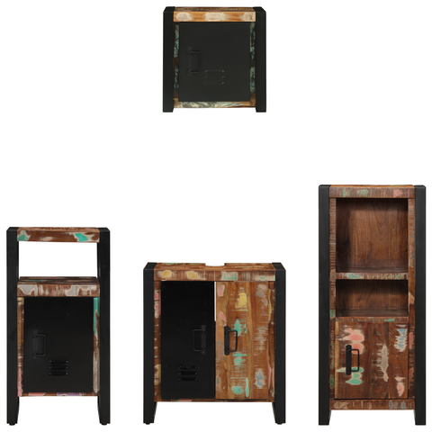 vidaXL Bathroom Furniture Set 4 pcs Multicolour Solid Reclaimed Wood