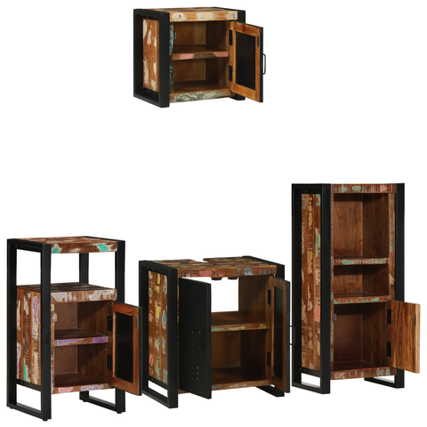 vidaXL Bathroom Furniture Set 4 pcs Multicolour Solid Reclaimed Wood
