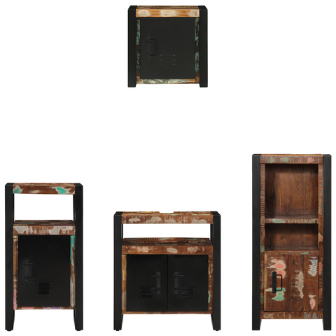vidaXL Bathroom Furniture Set 4 pcs Multicolour Solid Reclaimed Wood