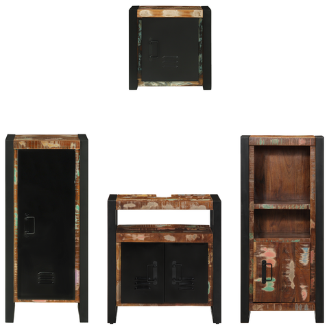 vidaXL Bathroom Furniture Set 4 pcs Multicolour Solid Reclaimed Wood