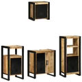 vidaXL Bathroom Furniture Set with Shelf 4 pcs Brown Solid Mango Wood