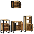 vidaXL Bathroom Furniture Set with Shelf 4 pcs Brown Solid Mango Wood