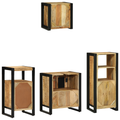 vidaXL Bathroom Furniture Set with Shelf 4 pcs Brown Solid Mango Wood