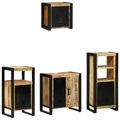 vidaXL Bathroom Furniture Set with Shelf 4 pcs Brown Solid Mango Wood