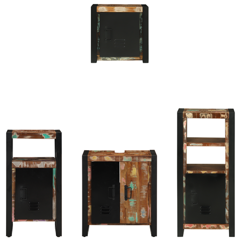 vidaXL Bathroom Furniture Set 4 pcs Multicolour Solid Reclaimed Wood