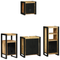 vidaXL Bathroom Furniture Set with Shelf 4 pcs Brown Solid Mango Wood