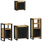 vidaXL Bathroom Furniture Set with Shelf 4 pcs Brown Solid Mango Wood