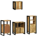 vidaXL Bathroom Furniture Set with Shelf 4 pcs Brown Solid Mango Wood