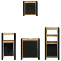 vidaXL Bathroom Furniture Set with Shelf 4 pcs Brown Solid Mango Wood