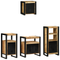 vidaXL Bathroom Furniture Set with Shelf 4 pcs Brown Solid Mango Wood
