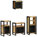 vidaXL Bathroom Furniture Set with Shelf 4 pcs Brown Solid Mango Wood