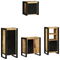 vidaXL Bathroom Furniture Set with Shelf 4 pcs Brown Solid Mango Wood