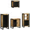 vidaXL Bathroom Furniture Set with Shelf 4 pcs Brown Solid Mango Wood
