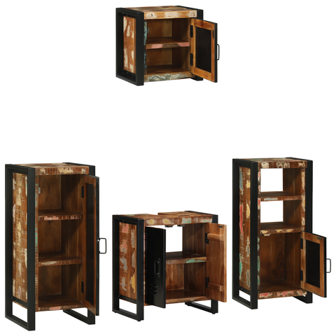 vidaXL Bathroom Furniture Set 4 pcs Multicolour Solid Reclaimed Wood
