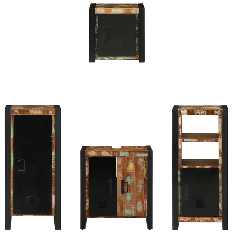 vidaXL Bathroom Furniture Set 4 pcs Multicolour Solid Reclaimed Wood