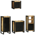 vidaXL Bathroom Furniture Set with Shelf 4 pcs Brown Solid Mango Wood