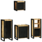 vidaXL Bathroom Furniture Set with Shelf 4 pcs Brown Solid Mango Wood