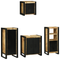 vidaXL Bathroom Furniture Set with Shelf 4 pcs Brown Solid Mango Wood