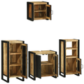 vidaXL Bathroom Furniture Set with Shelf 4 pcs Brown Solid Mango Wood