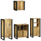 vidaXL Bathroom Furniture Set with Shelf 4 pcs Brown Solid Mango Wood