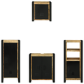 vidaXL Bathroom Furniture Set with Shelf 4 pcs Brown Solid Mango Wood