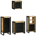 vidaXL Bathroom Furniture Set with Shelf 4 pcs Brown Solid Mango Wood